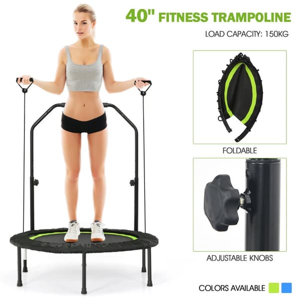 Foldbar trampolin, 101x101x105-129 cm, Blå