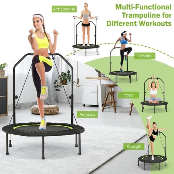 Foldbar trampolin, 101x101x105-129 cm, Blå