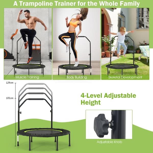 Foldbar trampolin, 101x101x105-129 cm, Blå