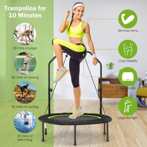 Foldbar trampolin, 101x101x105-129 cm, Blå