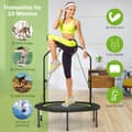 Miniatyrbillede 2 af 8: Foldbar trampolin, 101x101x105-129 cm, Blå
