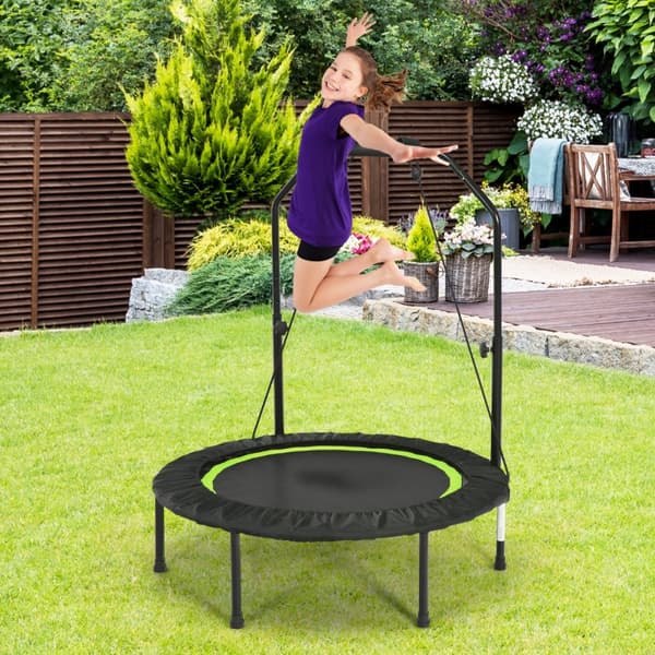 Foldbar trampolin, 101x101x105-129 cm, Blå