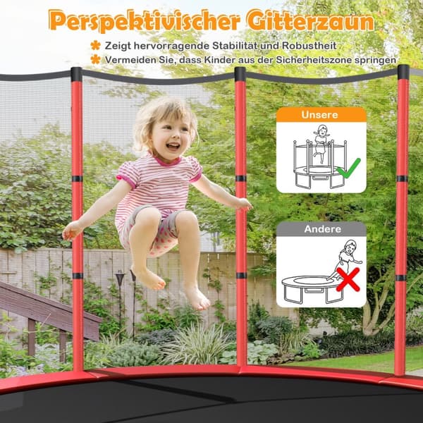Have trampolin, 165x165x165 cm, rød