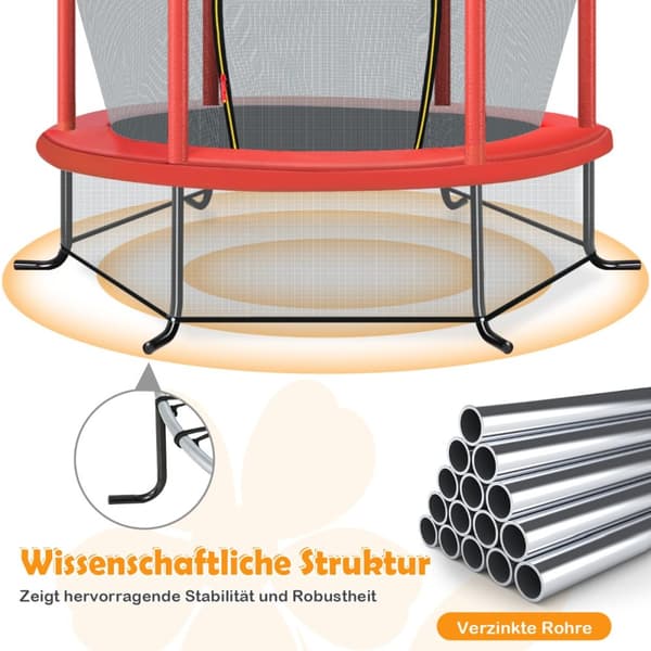 Have trampolin, 165x165x165 cm, rød