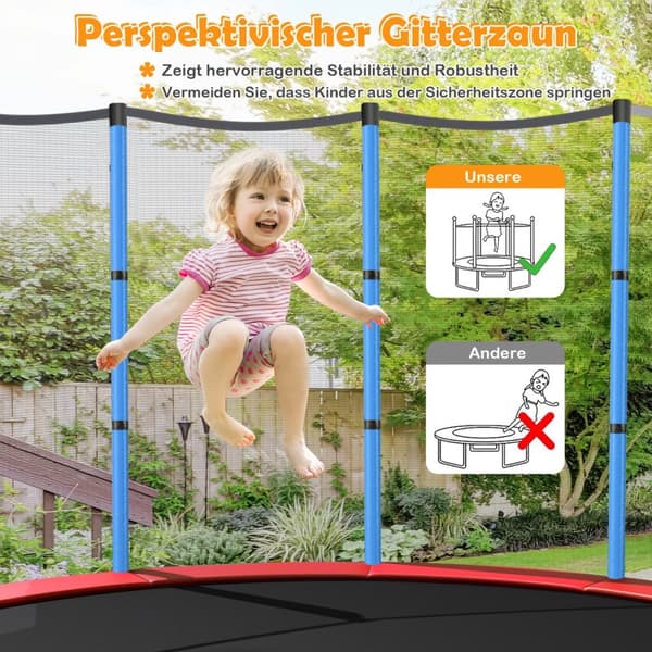 Trampolin för trädgården, 165x165x165 cm, marinblå