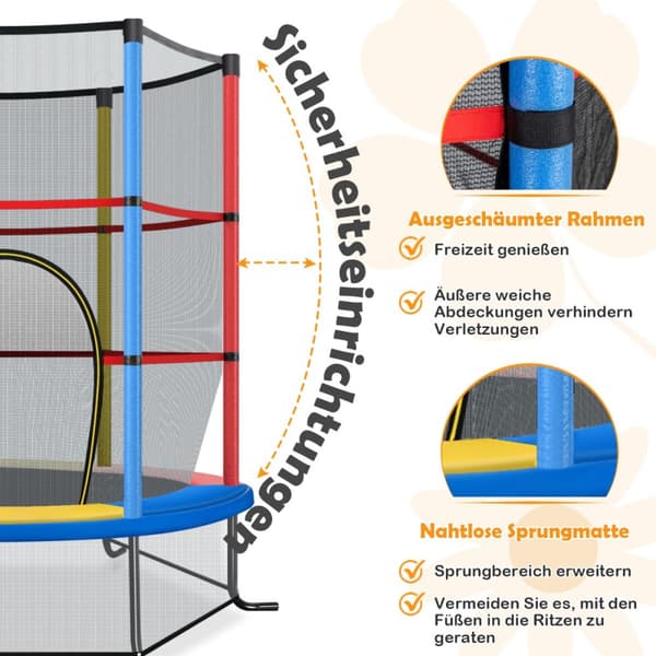 Have trampolin, 165x165x165 cm, Farverig