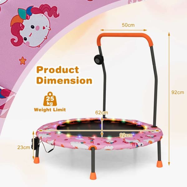 Mini trampolin, 92x92 cm, Multifarvet