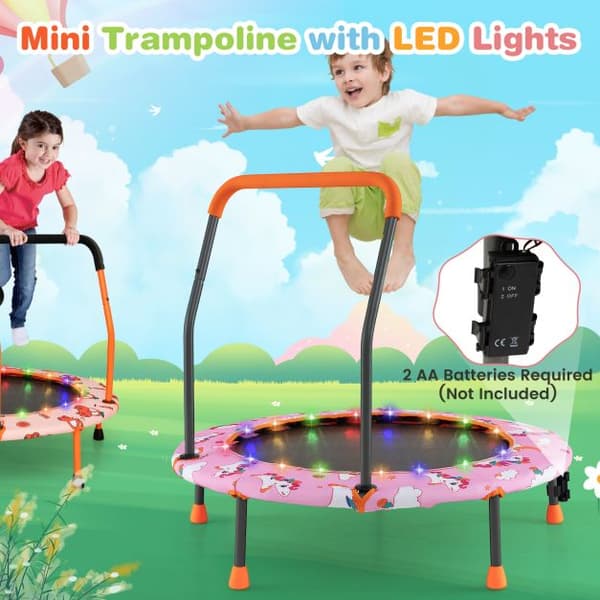 Mini trampolin, 92x92 cm, Multifarvet
