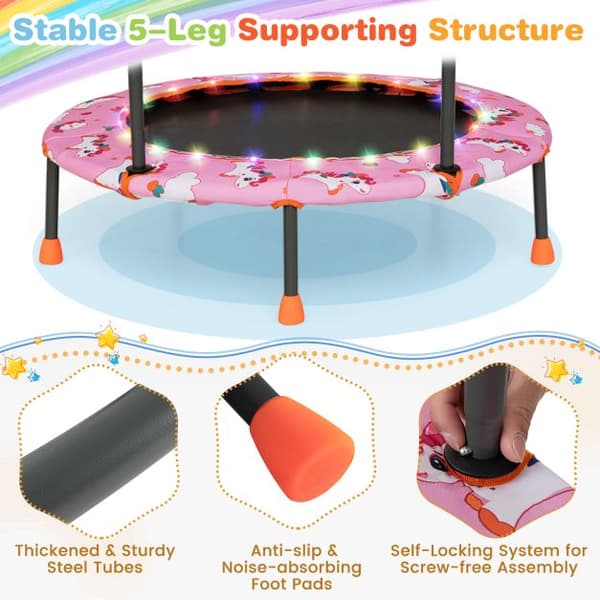Mini trampolin, 92x92 cm, Multifarvet