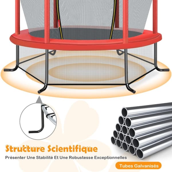 Børnenes Have Trampolin, 165x165x188 cm, Rød