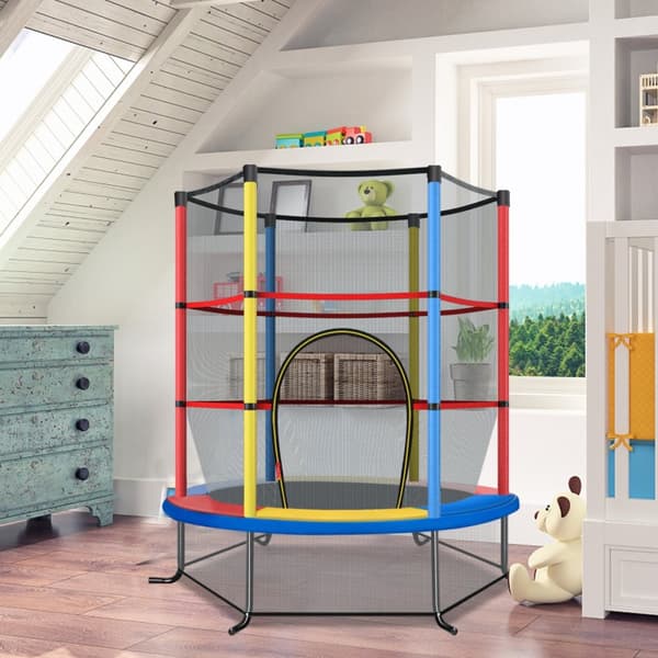 Trampolin för trädgården, 165x165x188 cm, Färgglad