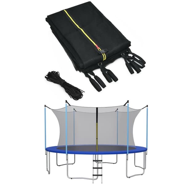 Sikkerhedsnet til trampolin, 16ft udskiftning, vejrresistent, sort