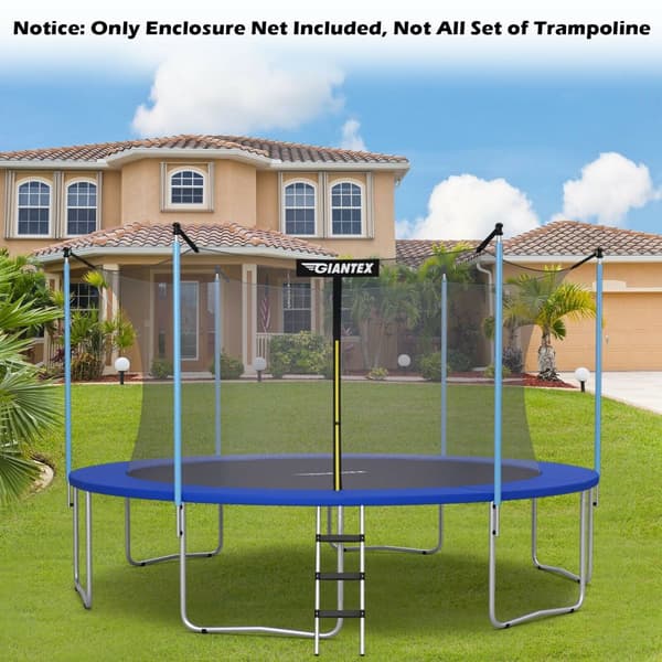 Trampolin Sikkerhedsindhegning, 14ft Udskiftning, Vejrbestandig, Sort