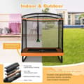 Miniatyrbillede 3 af 8: Børne trampolin med gynge og sikkerhedsnet, 190x122x210 cm, Orange