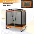 Miniatyrbillede 4 af 8: Børne trampolin med gynge og sikkerhedsnet, 190x122x210 cm, Orange