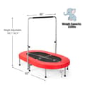 Miniatyrbillede 4 af 8: Trampolin, Foldbar Mini Fitness Rebounder til Børn, Rød, 2 Personer