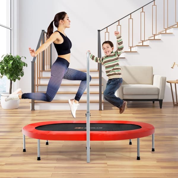 Trampolin, Foldbar Mini Fitness Rebounder til Børn, Rød, 2 Personer