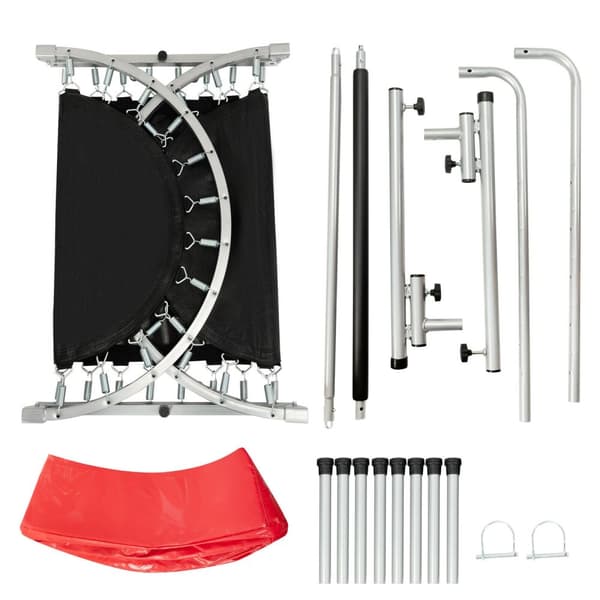 Trampolin, Foldbar Mini Fitness Rebounder til Børn, Rød, 2 Personer