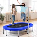 Miniatyrbild 2 av 8: Studsmatta, Hopfällbar Mini Trampolin för 2 Personer, Blå