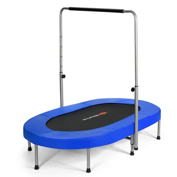 Trampolin, 2-Personers Foldbar Mini Børne Fitness Trampolin, Blå