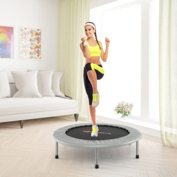 Lille foldbar trampolin, 38"φ x 7.5", Blå/Rosa