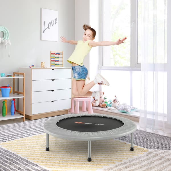 Lille foldbar trampolin, 38"φ x 7.5", Blå/Rosa