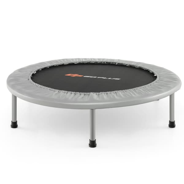 Pieni taitettava jumppatrampliini, 38"φ x 7.5", sininen/ vaaleanpunainen
