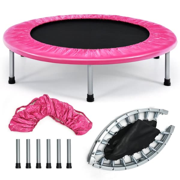 Liten Hopfällbar Studsmatta, 38"x7.5", Rosa