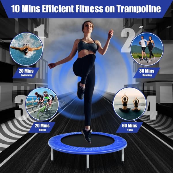 Lille sammenklappelig trampolin, 38"φ x 7.5", Blå