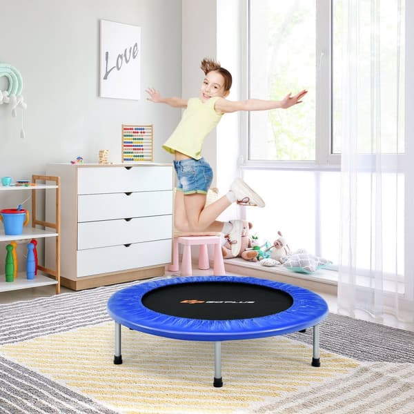 Lille sammenklappelig trampolin, 38"φ x 7.5", Blå
