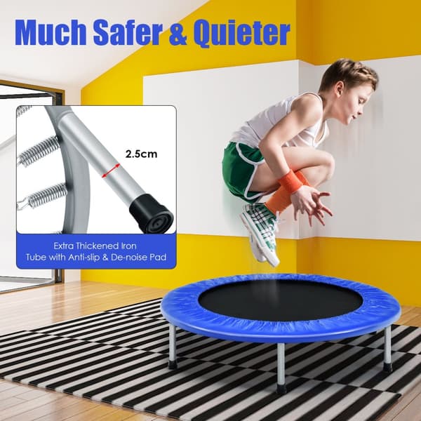 Lille sammenklappelig trampolin, 38"φ x 7.5", Blå