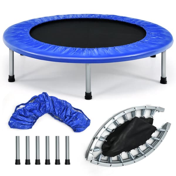 Lille sammenklappelig trampolin, 38"φ x 7.5", Blå
