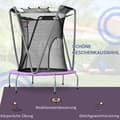 Miniatyrbild 3 av 6: Inomhus- och utomhustrampolin, rund trampolin i galvaniserat stål, lila/grå