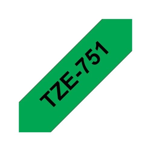 Tape BROTHER TZE751 24mm svart på grön