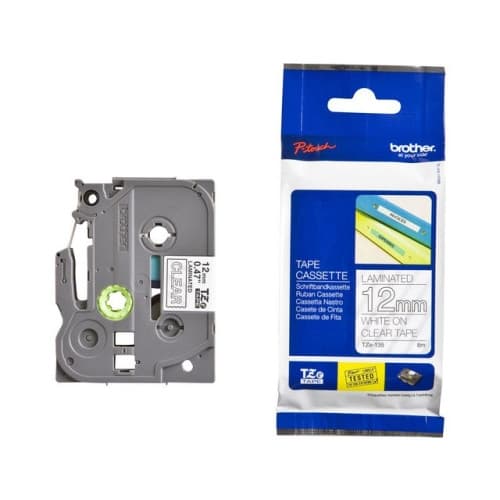 Tape BROTHER TZE135 12mm Vit på Klar