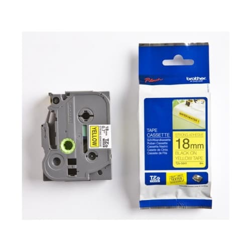 Tape BROTHER TZEFX641 18mm Svart på Gul