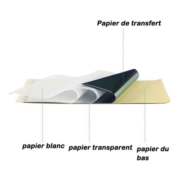 Paket med 100 termoöverföringsark för tatueringar som är kompatibla med skrivare (21cm*29,7cm)