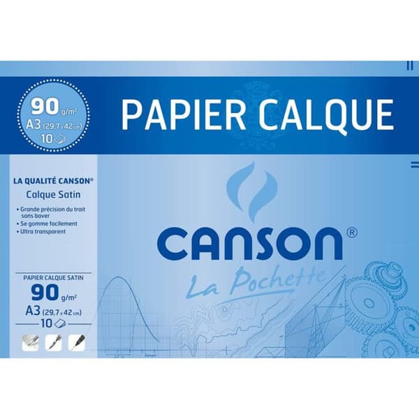 CANSON Kalkerpapper, satin, A3-format, 90/95 …