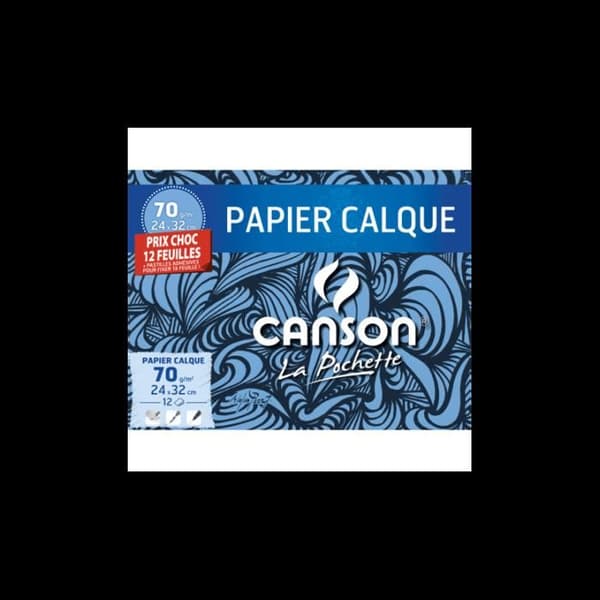 Satinkalkpapperspåse - CANSON - 24 x 32 cm - 70g - 12 ark - Vit
