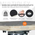Miniatyrbild 6 av 8: ECD Germany transportrulle med 2x parkeringsbroms 35 x 50 cm upp till 800 kg screentryckplåt - PP-hjul rullbordsmöbler rulltransporthjälp för