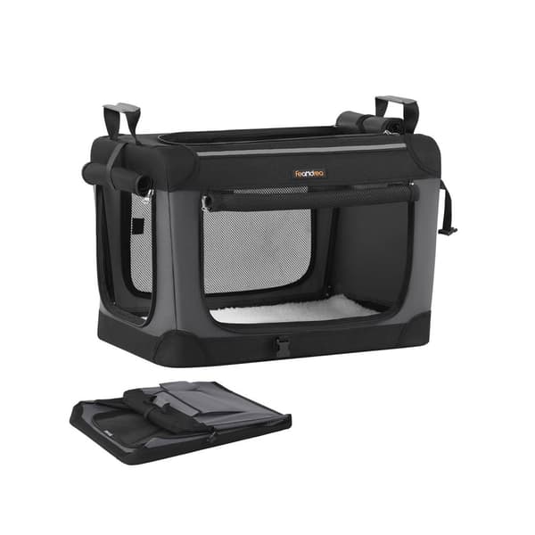 Foldbar hundekasse, Feandrea PDC016B01, 60x42x42 cm, Sort