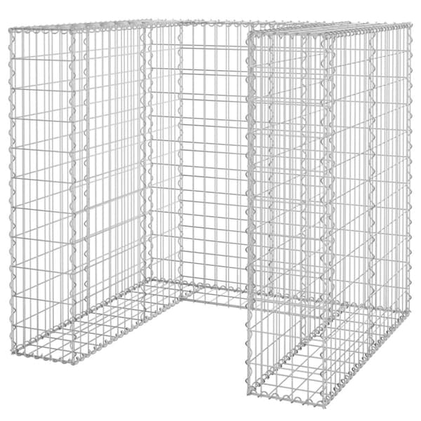 Gabionmur för soptunna galvaniserat stål 110x100x110 cm