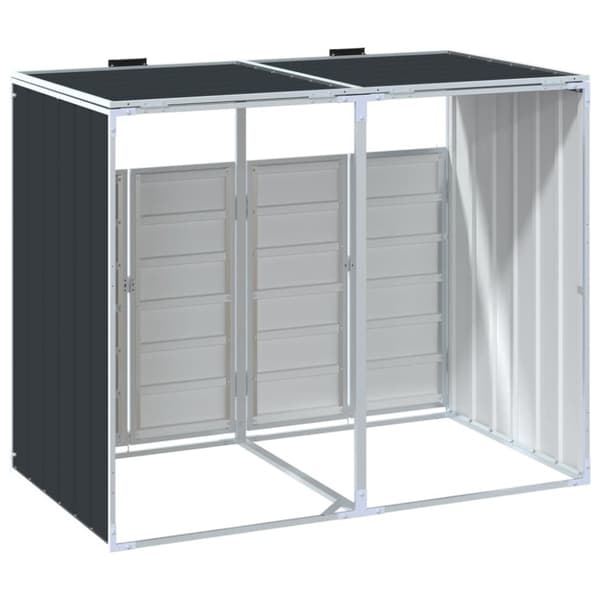 Soptunna för dubbla papperskorgar antracit 144x81x113 cm stål