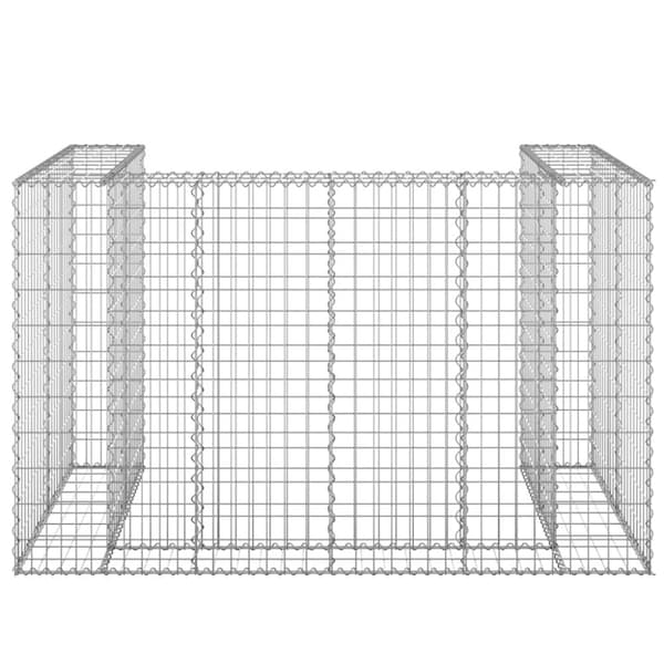 Gabionmur för soptunnor galvaniserat stål 180x100x110 cm