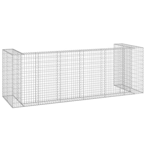 Gabionmur för soptunnor galvaniserat stål 325x100x110 cm