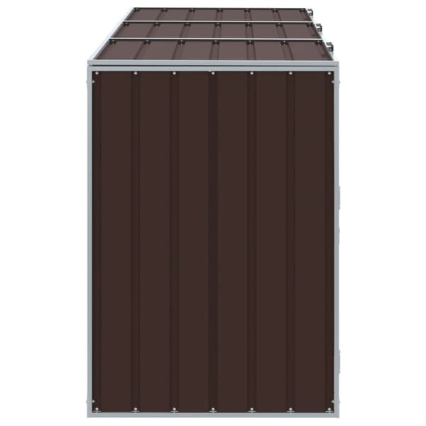 Soptunna för tre soptunnor brun 216x81x115 cm stål