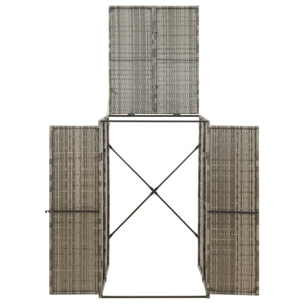 Skjul för soptunna grå 70x80x117 cm konstrotting
