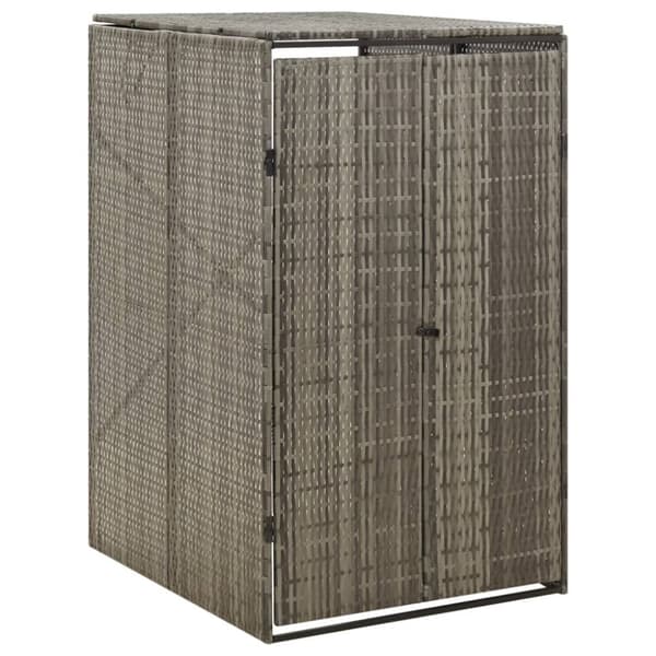 Skjul för soptunna grå 70x80x117 cm konstrotting