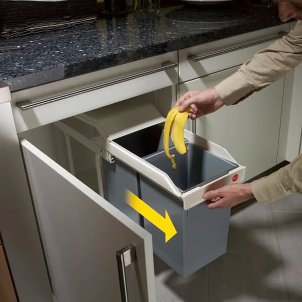 Hailo skabsaffaldsspand Multi-Box Duo størrelse L 2x14 L cremefarvet 3659-001