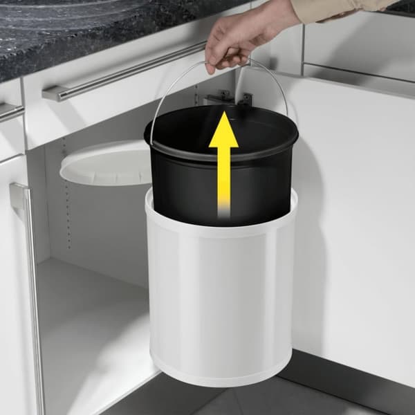 Hailo skabsskraldespand Compact-Box str. M 15 l hvid 3555-001